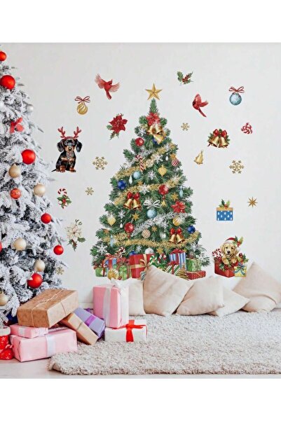 Inovius Christmas Sticker with Decorated Tree and Gifts 71x71cm - 373969