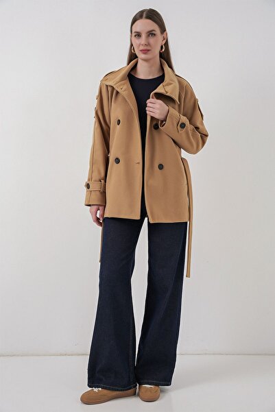 Hiccup Bdart Textured Gabardine Buttoned Coat