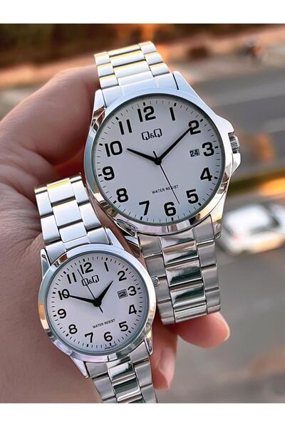 Q&Q Steel Cord 2 Years Warranty 3 Atm Water Resistant Wristwatch Special for Lovers and Couples Qq.Cf001.1