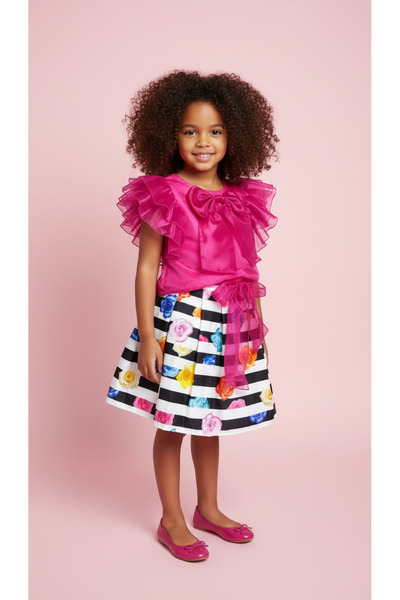 Jolanda Girl's Blouse-Skirt Two-Piece Set