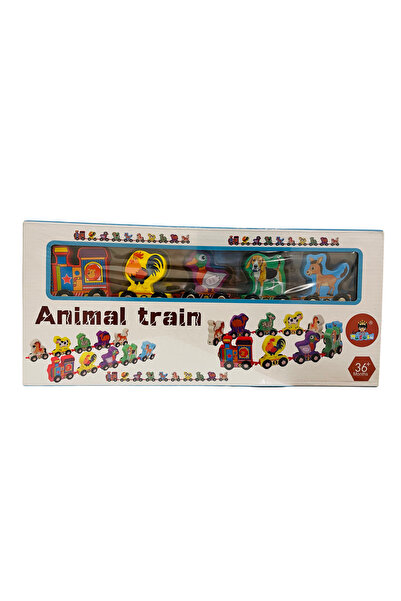 OEM Magnetic wooden train with animals and numbers
