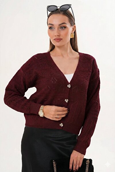 İKLİM LİFE Πλεκτή ζακέτα με μοτίβο και κουμπιά