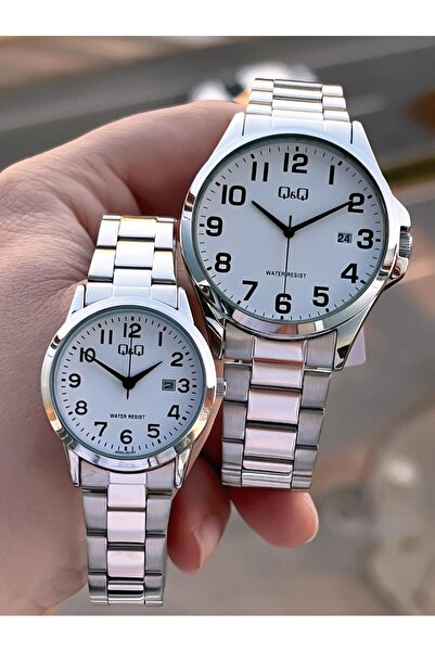 Q&Q Steel Cord 2 Years Warranty 3 Atm Water Resistant Wristwatch Special for Lovers and Couples Qq.Cf001.1