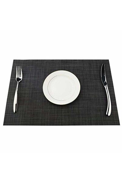Generic Set Of 4 Heat-Resistant Washable Table Mats Dark Grey 18x12inch