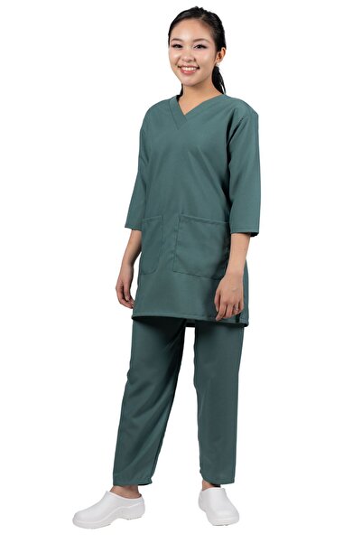 ABSHIR طقم زي خادمة/خادمة/مربية أطفال، سترة بياقة على شكل حرف V وأكمام ثلاثة ...