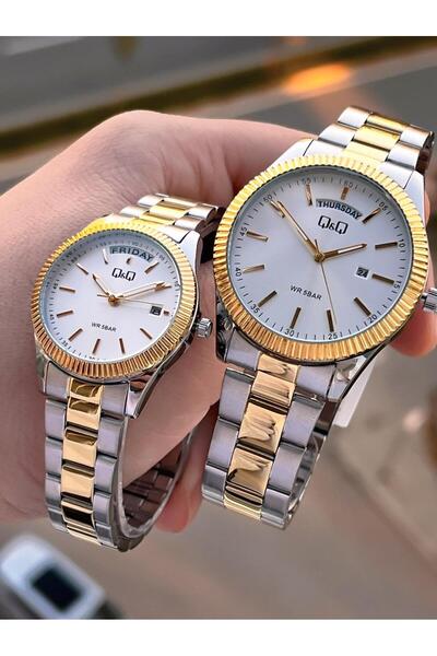 Q&Q Steel Cord 2 Years Warranty 3 Atm Water Resistant Wristwatch Special for Lovers and Couples Qq.Cf001.3
