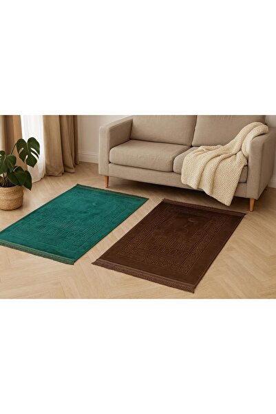 Fabienne Embossed Anti-Slip Velvet Prayer Mat 80 x 120 cm (Pack of 4)