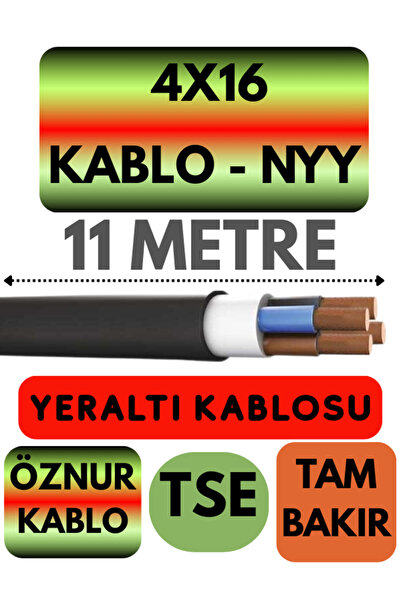 Avarson Öznur 4X16 NYY (Yeraltı Kablosu) Metre Seçenekli 11 METRE