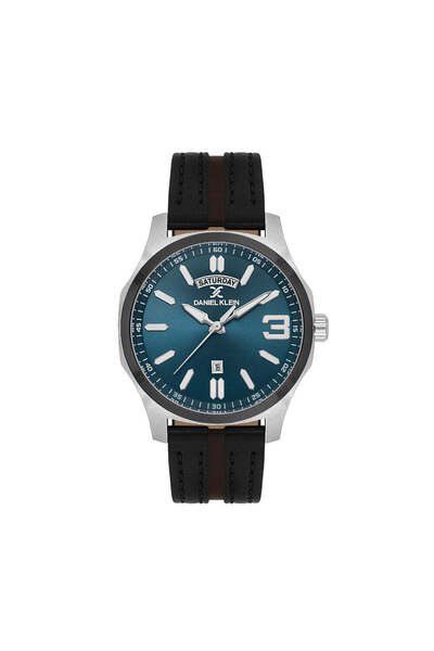 Daniel Klein ساعة جلدية سوداء فاخرة للرجال DK.1.14141-4