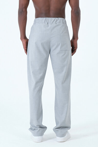 RELAXL Oversized Pleated Elastic Waist Wide Leg Gray Baggy Pants