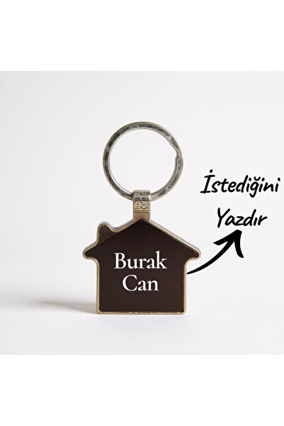KARHEDİYE Kişiye Özel Ev Şekilli Anahtarlık – İsim Yazılı Hediyelik Anahtarlık