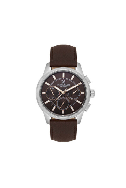Daniel Klein ساعة جلدية بنية داكنة فاخرة للرجال DK.1.14209-4
