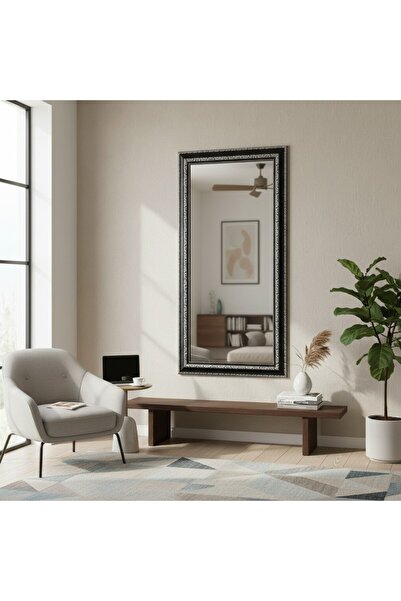 lya luxury Lüks Dekoratif Boy Aynası – 114x53 cm – (Çelik Halat Askılı)