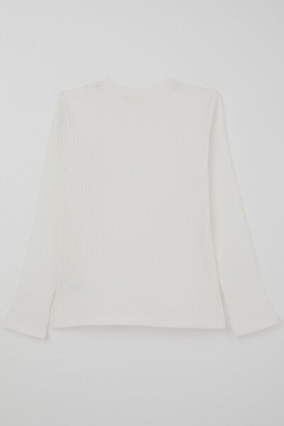 Breeze Μακρυμάνικο μπλουζάκι για κορίτσια με παγιέτες και λουλούδια, ηλικία 9-14 ετών, εκρού