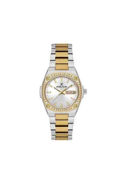 Daniel Klein Premium Silver and Gold Stainless Steel Watch for Women DK.1.141...