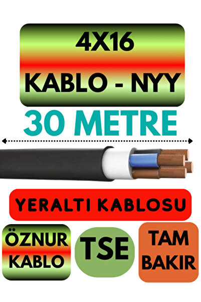 Avarson Öznur 4X16 NYY (Yeraltı Kablosu) Metre Seçenekli 30 METRE