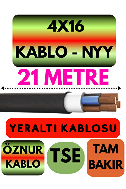 Avarson Öznur 4X16 NYY (Yeraltı Kablosu) Metre Seçenekli 21 METRE