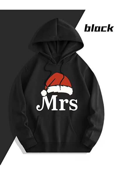 NEVERMIND Mr Mrs Couple Hoodie– Lover Matching Outfit with Christmas Hat Hooded Sweatshirt Unisex Oversized
