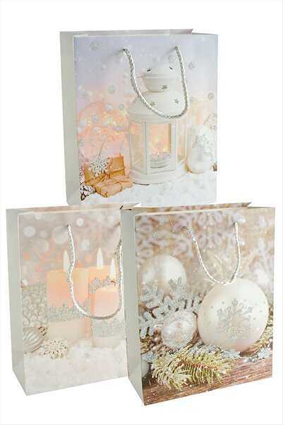 makay AhEs Shopping 19*23 Χριστουγεννιάτικη τσάντα από χαρτόνι με κορδόνι 1 τεμάχιο
