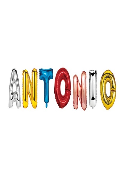 OEM Balloon Set with the Name Antonio, Multicolor, 40cm