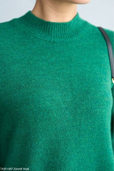 cemo Yüksek Yaka Oversize Triko Kazak