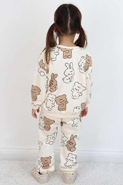 Breeze Κοριτσίστικο Σετ Φόρμας Cute Friends 4-8 ετών, Κρεμ