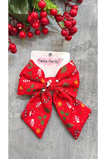 Toka Perisi Handmade Red Plaid New Model Bow Buckle, Red New Year Buckle, Wom...