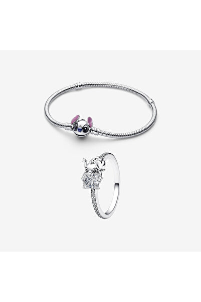 NOVVO Jewelry Set Stitch Ring and Bracelet 925 Silver