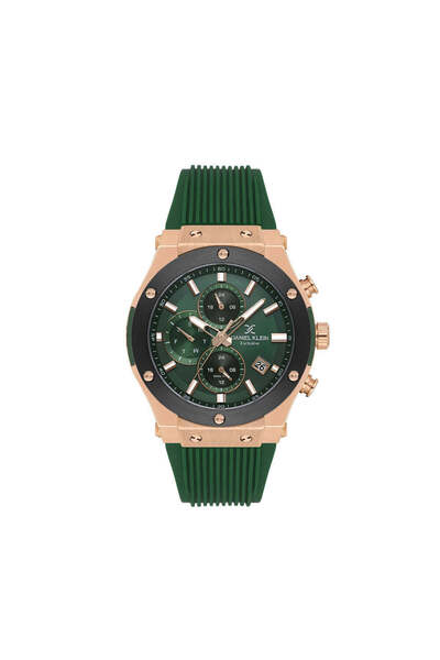 Daniel Klein ساعة رجالية حصرية بسوار سيليكون أخضر داكن DK.1.14228-5
