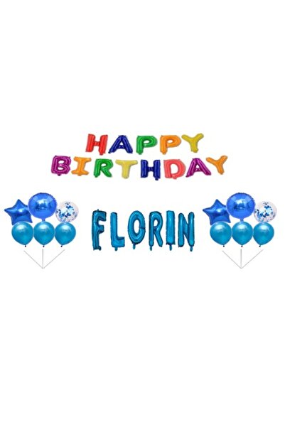 OEM Set baloane La mulți ani Florin, decor tort, multicolor, 31 buc