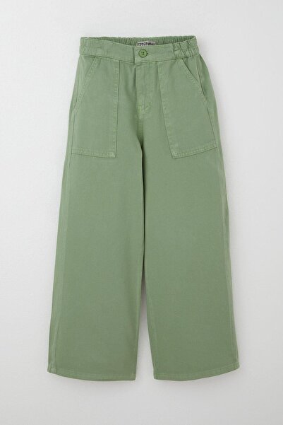 Breeze Girl's Gabardine Pants Wide Leg Elastic Waist 5-9 Years Old, Mint Green
