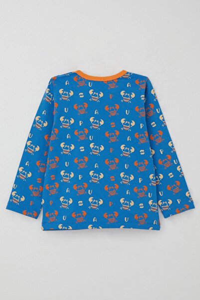 Breeze Boy's Pajama Set Cute Crab Pattern 1-3 Years Old, Cobalt Blue