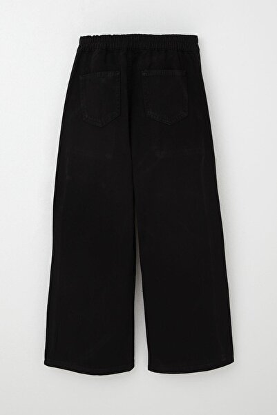 Breeze Girl's Gabardine Trousers Wide Leg Elastic Waist 5-9 Years Old, Black