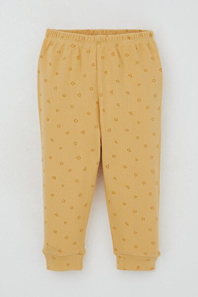 Breeze Baby Boy Pajama Set Mini Geometric Shapes 4 Months-1 Year, Mustard Yellow