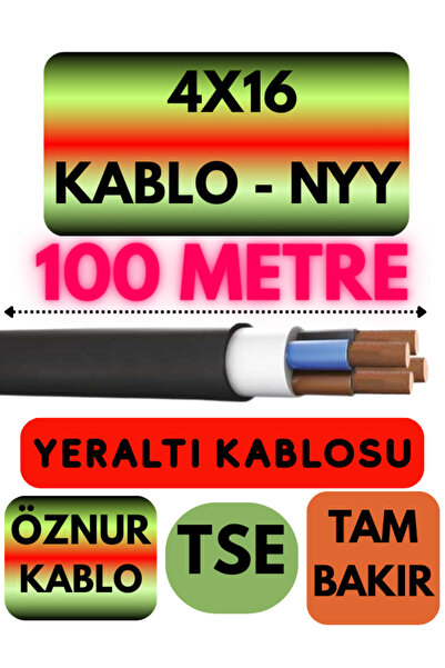 Avarson Öznur 4X16 NYY (Yeraltı Kablosu) Metre Seçenekli 100 METRE