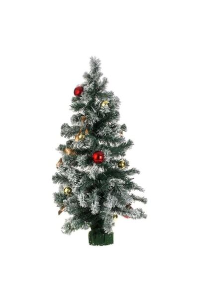 AB HOMES Brad de Crăciun artificial decorat de masă, 90 cm, cu 40 de baterii ...