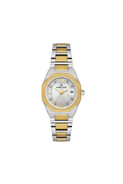 Daniel Klein Premium Silver and Gold Stainless Steel Watch for Women DK.1.141...