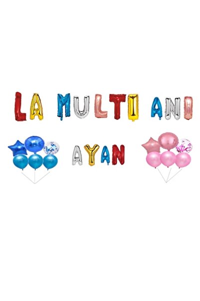 OEM Happy Birthday Balloons Set Ayan – Cake Topper, Multicolor, 35 pcs
