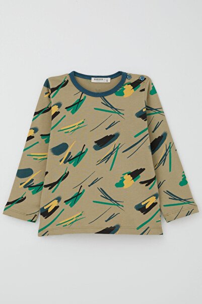 Breeze Baby Boy Pajama Set Colorful Brush Stroke 9 Months-3 Years, Khaki Green