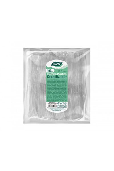 Algon Set 100 table knives, 19.6 cm, reusable plastic, transparent