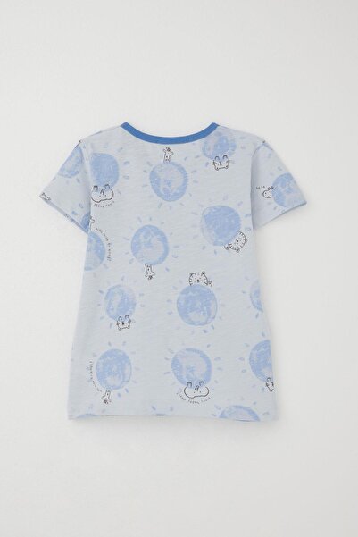 Breeze Baby Boy Pajama Set Cute Animal World Friendship Themed 9 Months-3 Years Old, Light Blue