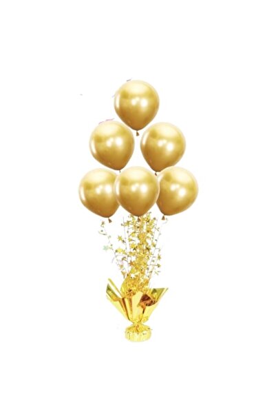 OEM Set baloane decorative cu suport, 6 buc., aurii