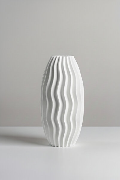 Smile3D Dekoratif Dokulu Vazo 20 cm 3d Ağır Baskı