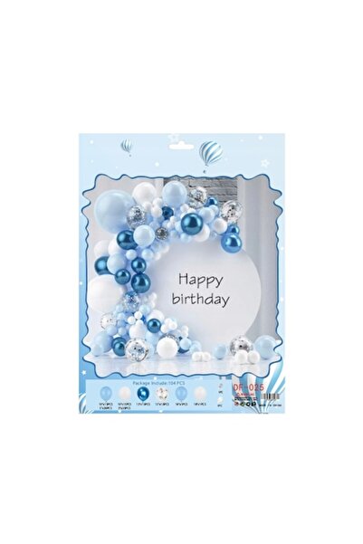 Vixen Set baloane petrecere, Vixen, alb/albastru, 104 buc