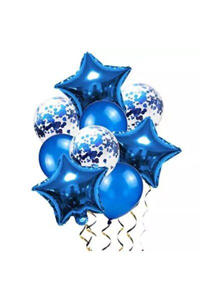 OEM Set of 9 Birthday Balloons, Blue