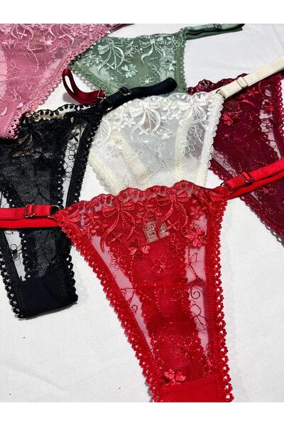 mendoza store Lace Bow Patterned Thong Panties 5-Pack