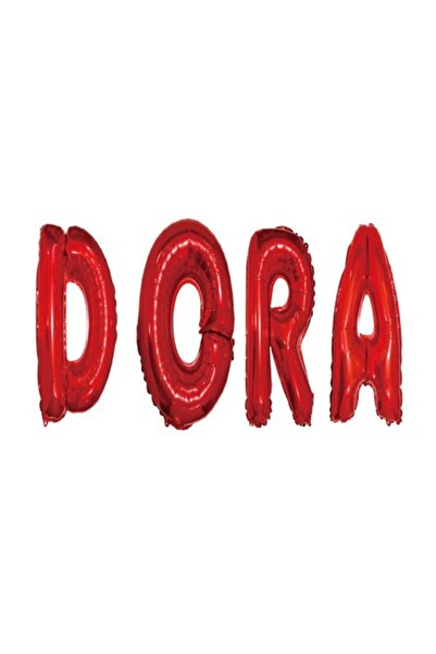 OEM Name Letter Balloon Set 'Dora', Red, 40 cm