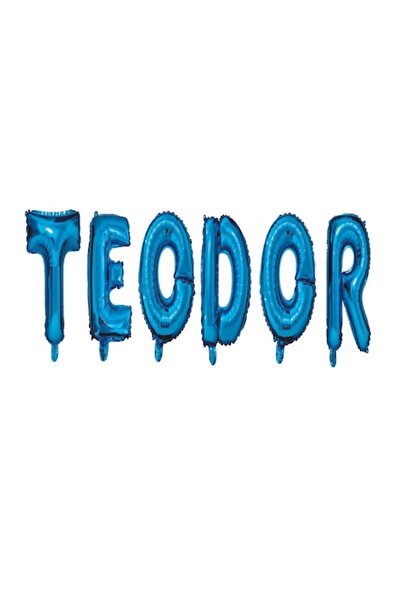OEM Balloon set with the name Teodor, blue, 40 cm