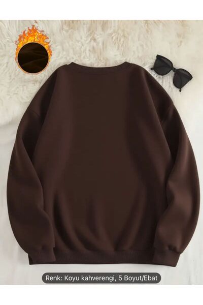 FAVORİST Цветна блуза с качулка и велосипеден яка с принт на сърца