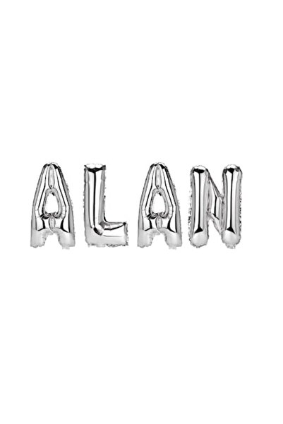 OEM Set baloane cu numele „Alan”, argintii, 40 cm